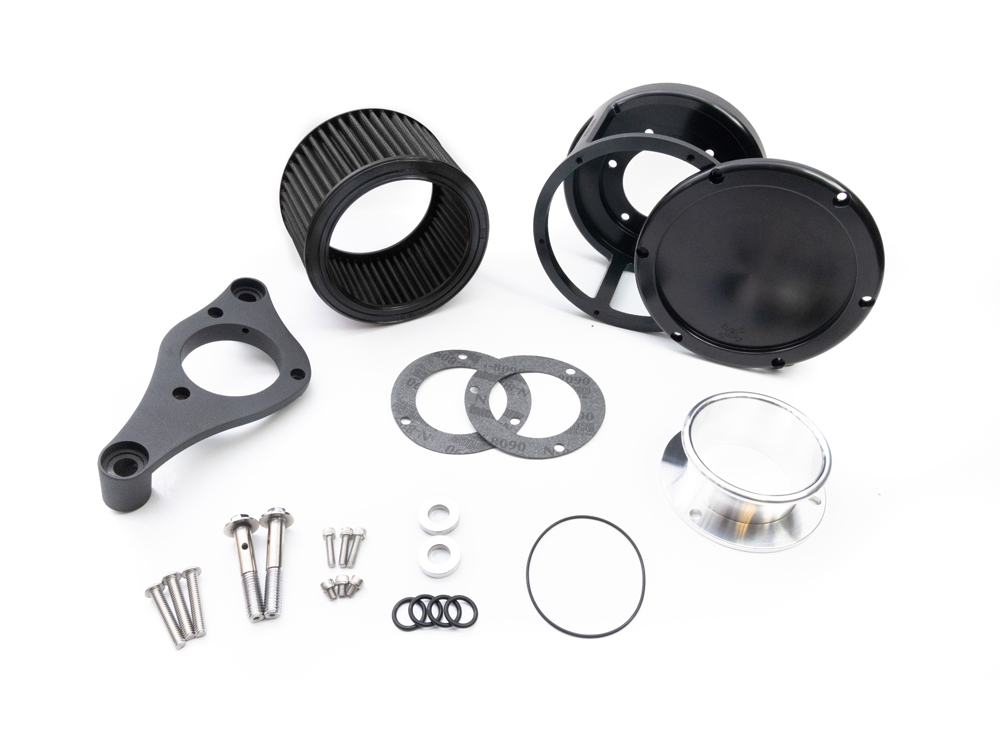 Feuling BA Race Series Air Cleaner Kit – Black with Solid Cover. Fits Softail 2018-2024 with Mid Mount Controls