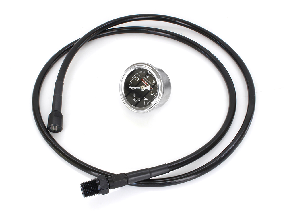 Feuling Black Remote Oil PSI Gauge Kit. Fits Milwaukee-Eight 2017up.