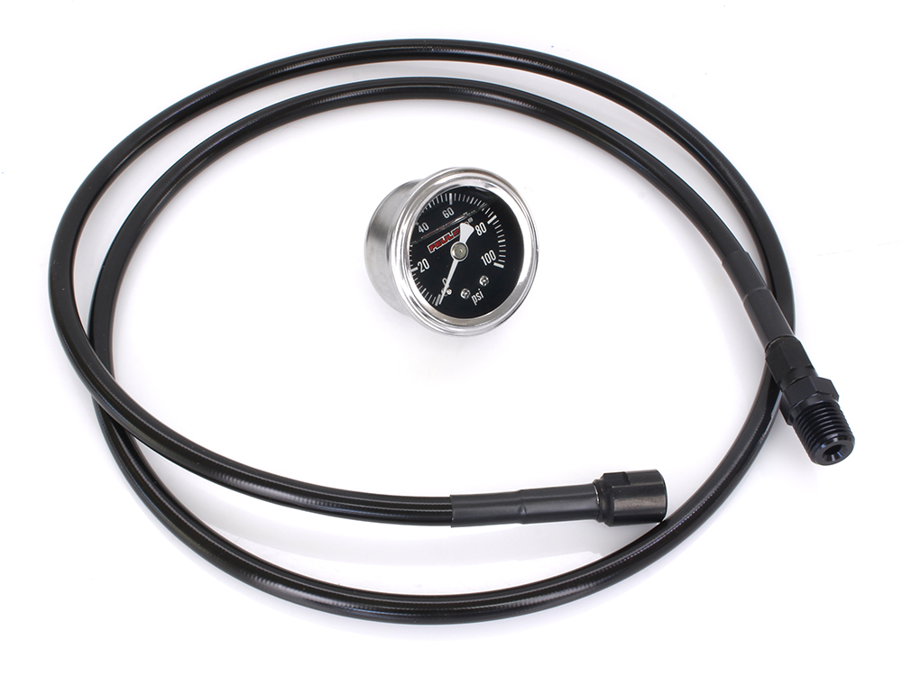Feuling Black Remote Oil PSI Gauge Kit. Fits Milwaukee-Eight 2017up.