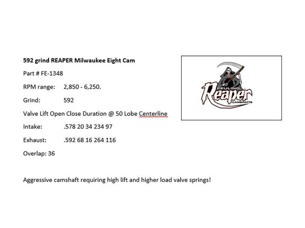 Cam Kit; M8%2717up M8 592 Reaper