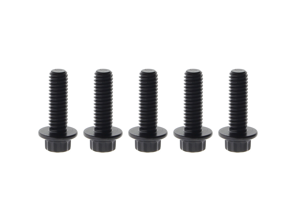 Feuling Front Disc Rotor Bolts – Black 12 Point ARP. 5/16in.-18 x 1.0in.. Fits Most HD models 1984up.