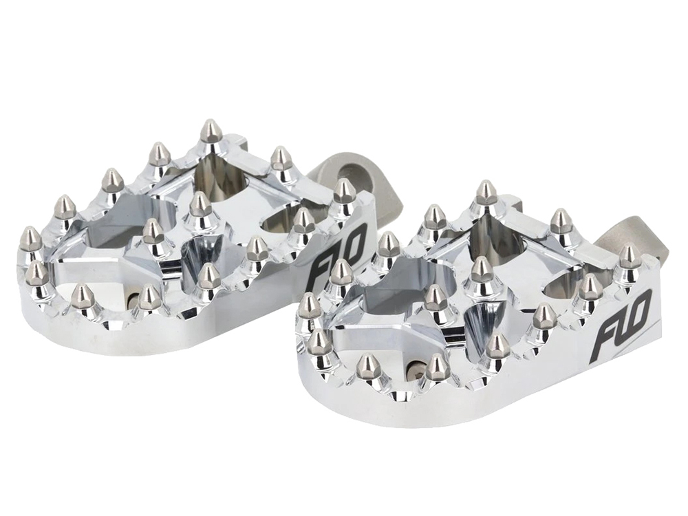 Flo Motorsports V2 MX Footpegs with HD Male Mount – Chrome.
