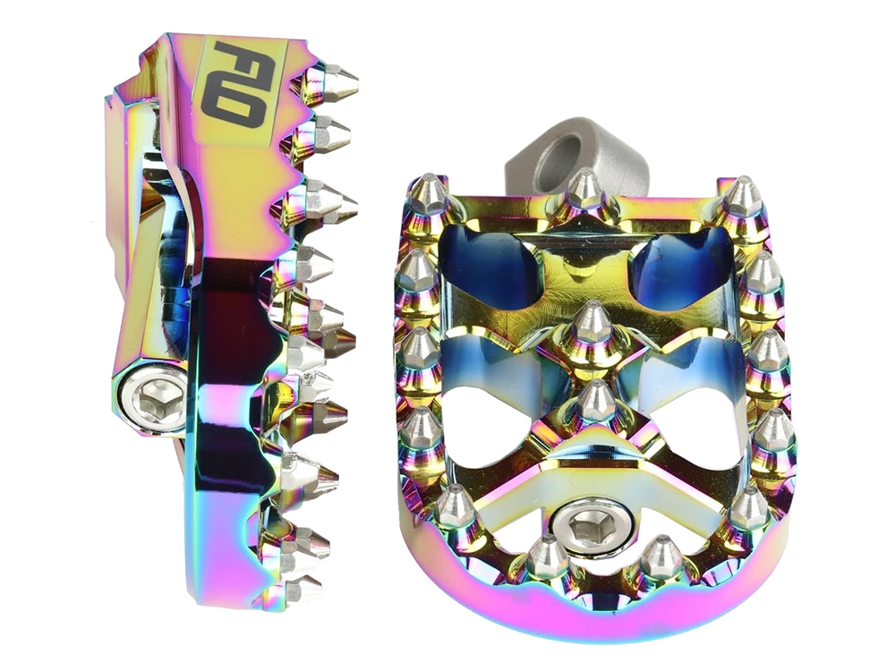 Flo Motorsports V2 MX Footpegs with HD Male Mount – Jet Fuel.
