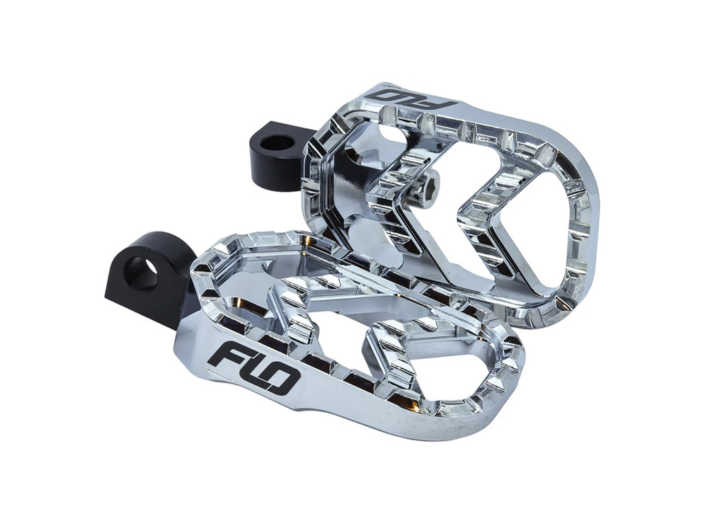 Flo Motorsports Savage Series Footpegs with HD Male Mount – Chrome