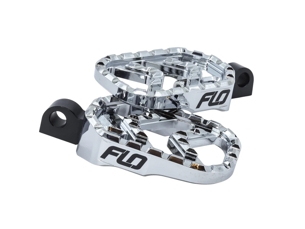 Flo Motorsports Savage Series Footpegs with HD Male Mount – Chrome