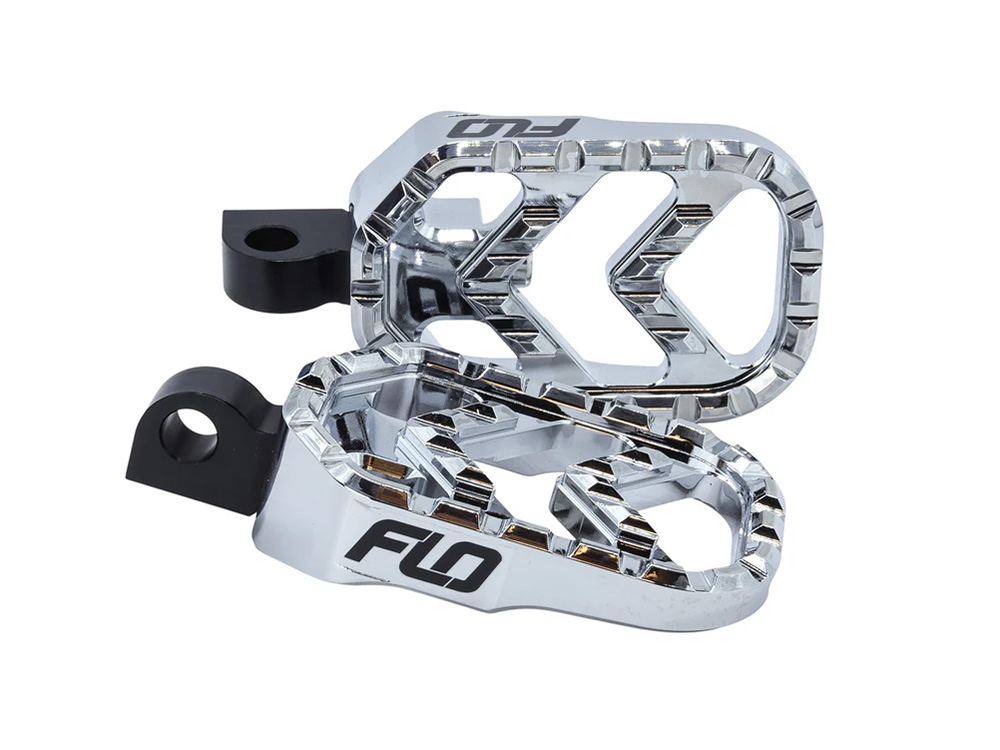 Flo Motorsports Savage Series Footpegs with HD Male Mount – Chrome