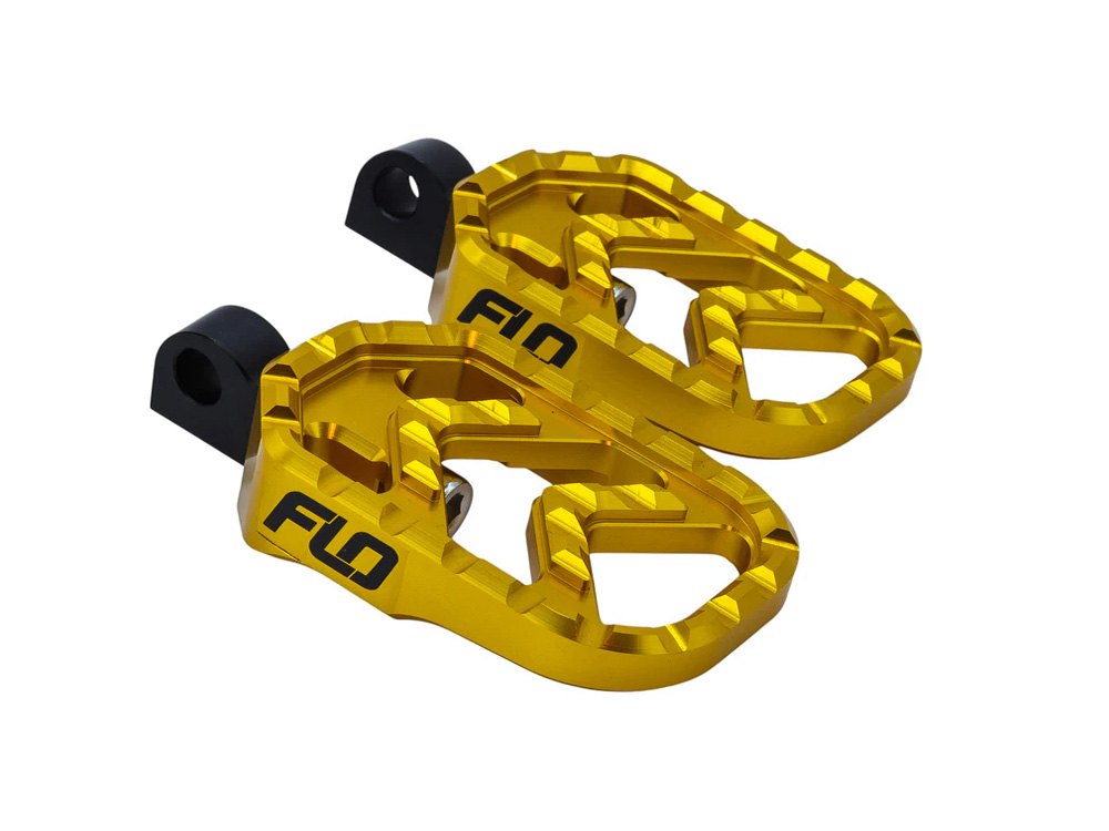 Flo Motorsports Savage Series Footpegs with HD Male Mount – Gold