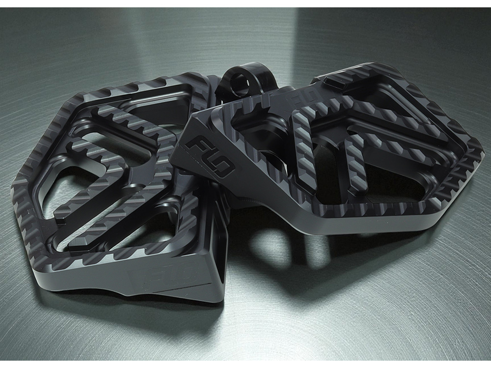 Flo Motorsports Savage Series Mini Floorboards with HD Male Mount – Black