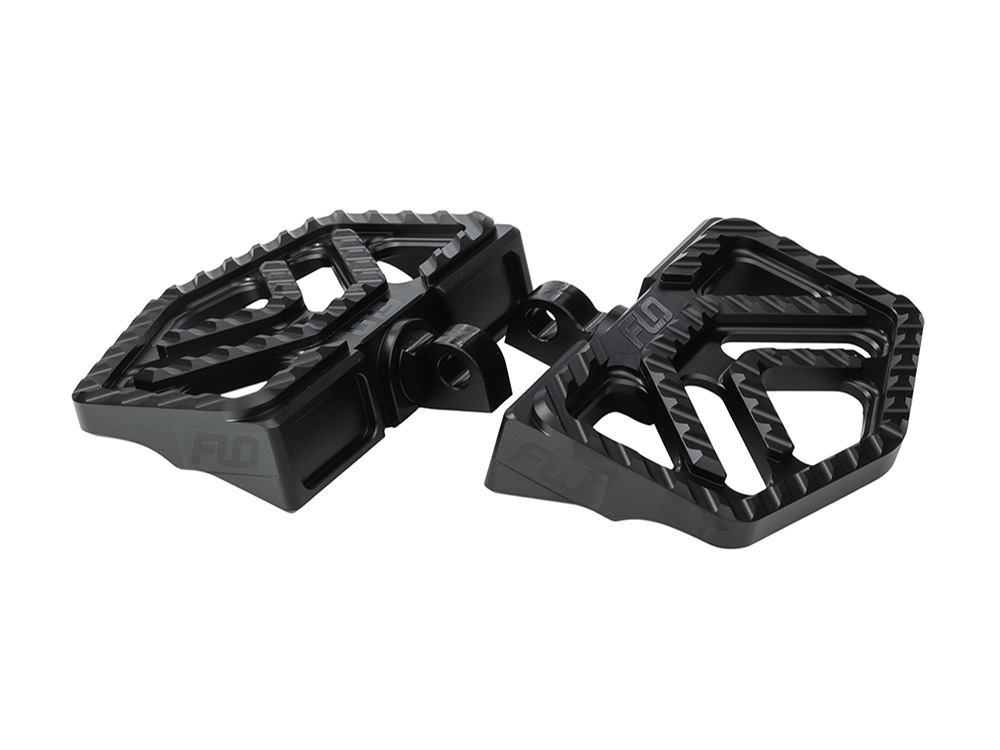 Flo Motorsports Savage Series Mini Floorboards with HD Male Mount – Black