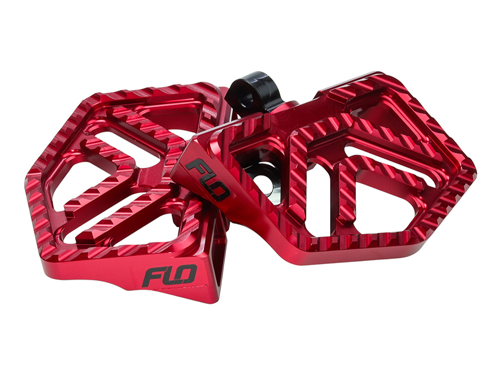 Flo Motorsports Savage Series Mini Floorboards with HD Male Mount – Red