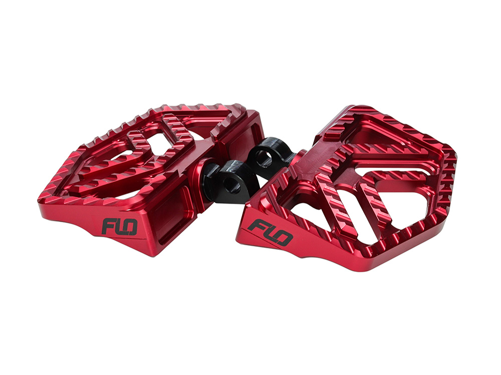 Flo Motorsports Savage Series Mini Floorboards with HD Male Mount – Red
