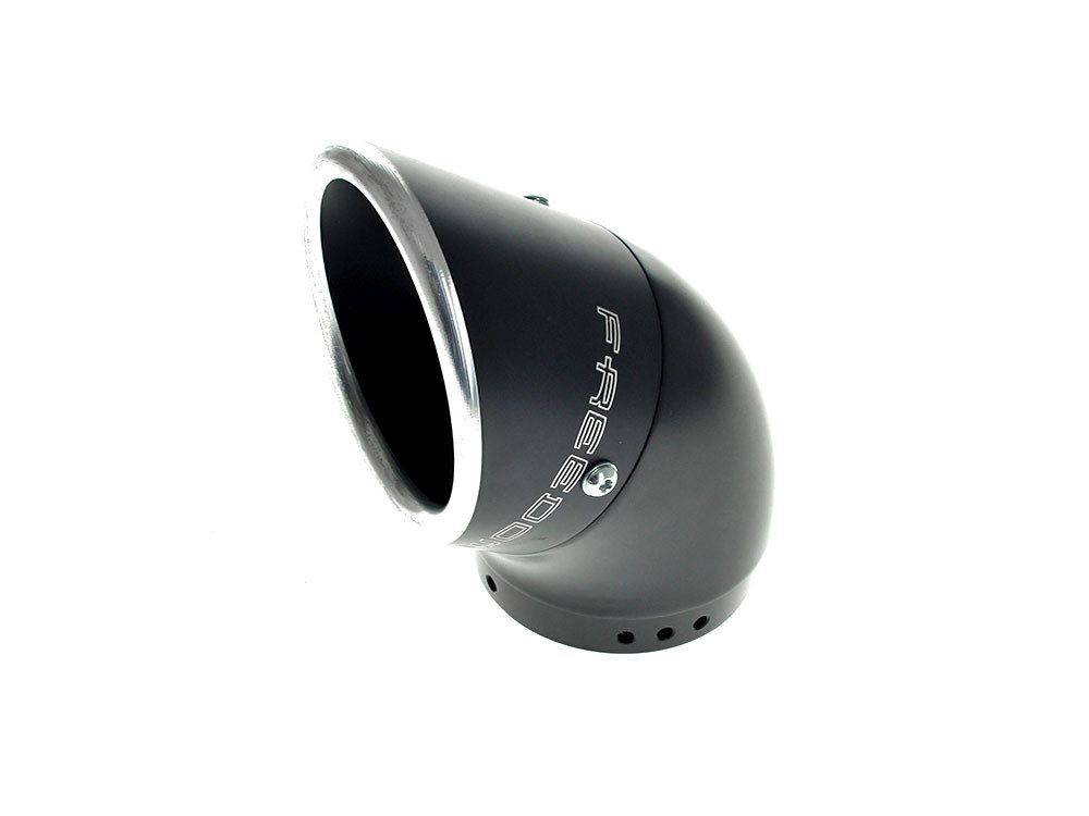 FREEDOM PERFORMANCE EXHAUST 4.5in. Turnout Billet End Cap with Billet Elbow – Black