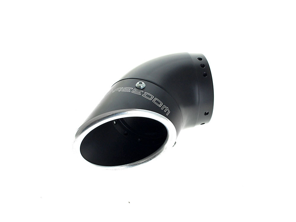FREEDOM PERFORMANCE EXHAUST 4.5in. Turnout Billet End Cap with Billet Elbow – Black