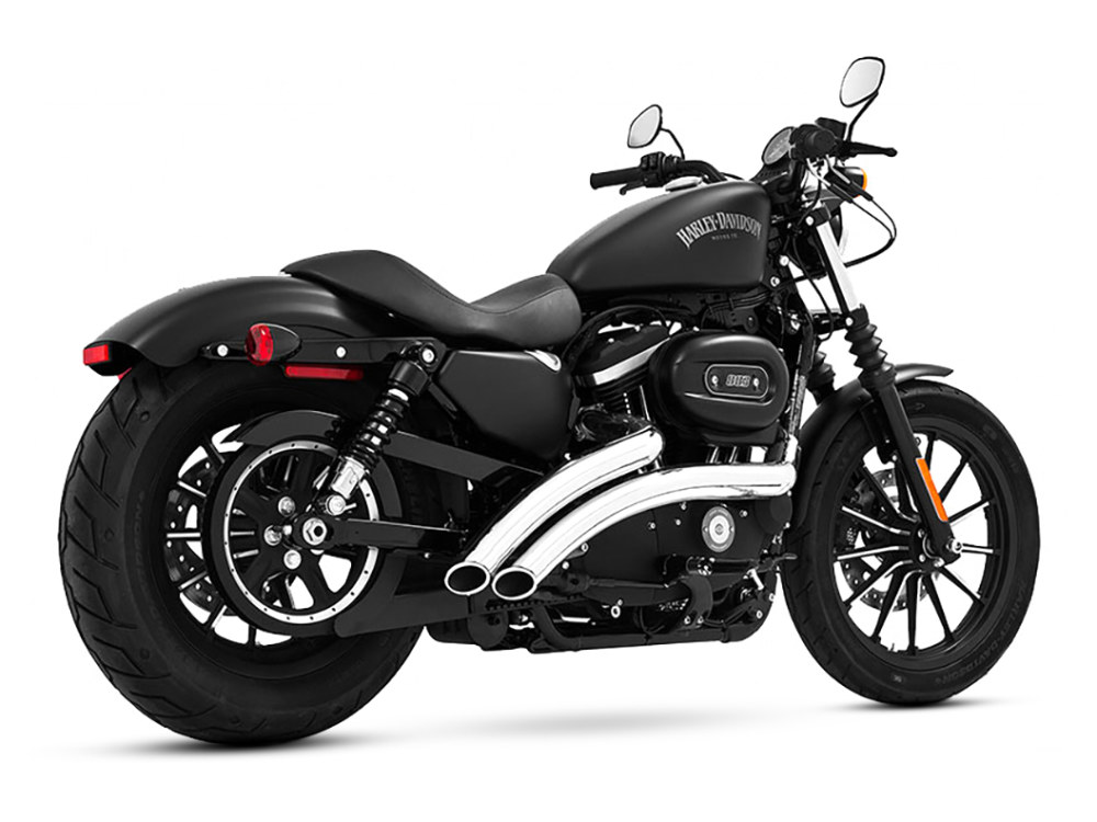 FREEDOM PERFORMANCE EXHAUST Radical Radius Exhaust – Chrome with Chrome End Caps. Fits Sportster 1986-2021.