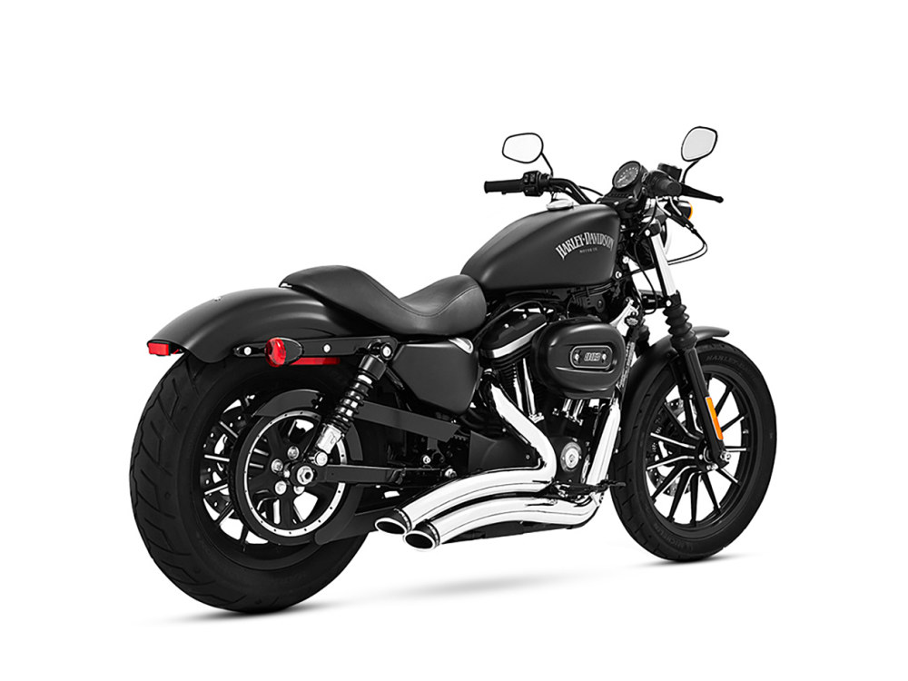 FREEDOM PERFORMANCE EXHAUST Sharp Curve Radius Exhaust – Chrome with Chrome End Caps. Fits Sportster 2004-2021