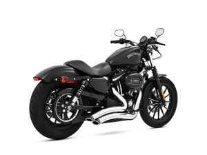 FREEDOM PERFORMANCE EXHAUST Sharp Curve Radius Exhaust – Chrome with Black End Caps. Fits Sportster 2004-2021 FREEDOM PERFORMANCE EXHAUST Sharp Curve Radius Exhaust – Chrome with Black End Caps. Fits Sportster 2004-2021