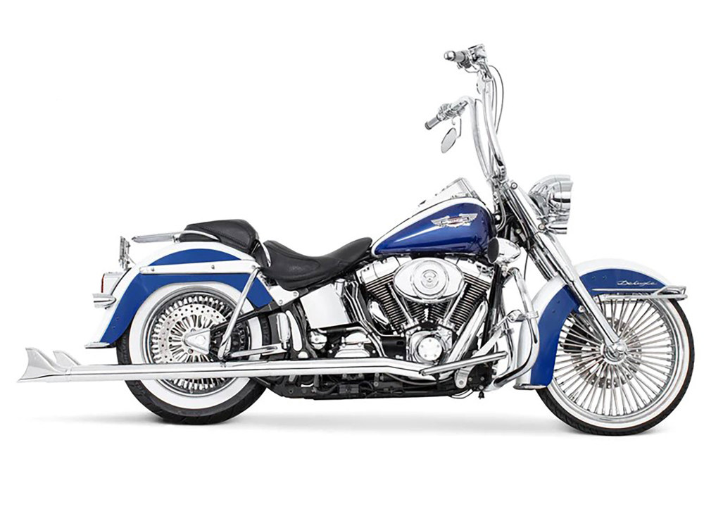 FREEDOM PERFORMANCE EXHAUST 39in. Replacement SharkTail Muffer Set – Chrome. Only Fits Softail 1997-2017 Running Freedom SharkTail Exhaust Systems.