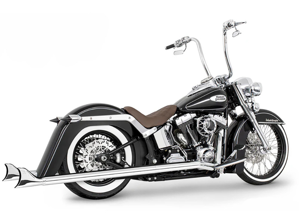 FREEDOM PERFORMANCE EXHAUST 42in. Replacement SharkTail Muffer Set – Chrome. Only Fits Softail 1997-2017 Running Freedom SharkTail Exhaust Systems.