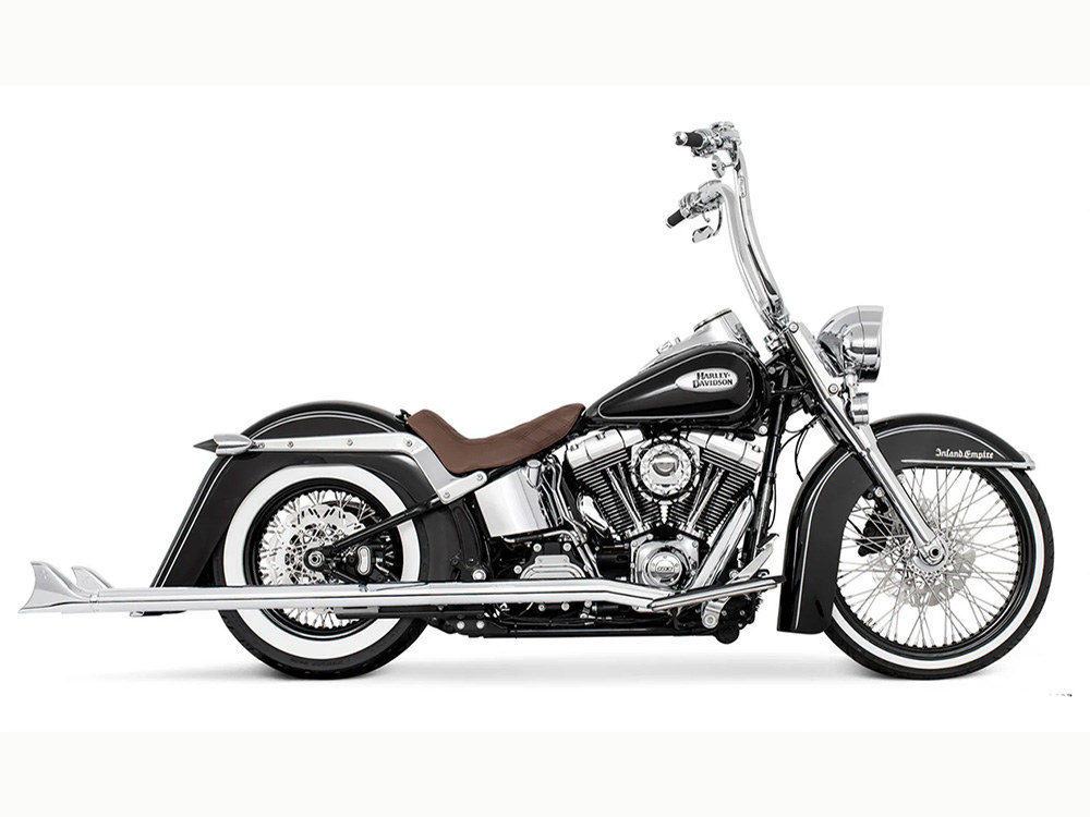FREEDOM PERFORMANCE EXHAUST 42in. True Dual SharkTail Exhaust – Chrome. Fits Softail 2007-2017