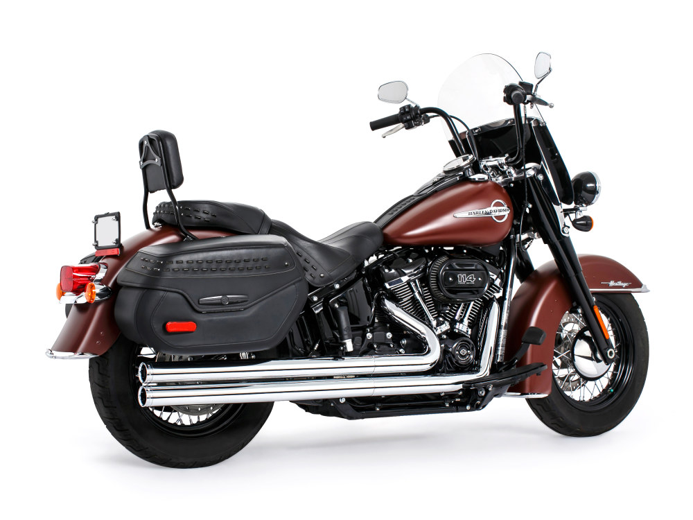 FREEDOM PERFORMANCE EXHAUST Independence Long Exhaust – Chrome with Chrome End Caps. Fits Softail 2018up.