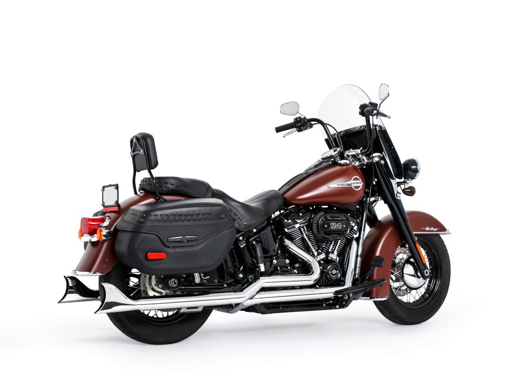FREEDOM PERFORMANCE EXHAUST 33in. True Dual SharkTail Exhaust – Chrome. Fits Softail 2018up.