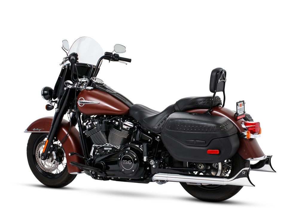FREEDOM PERFORMANCE EXHAUST 33in. True Dual SharkTail Exhaust – Chrome. Fits Softail 2018up.