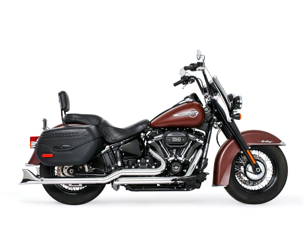 FREEDOM PERFORMANCE EXHAUST 33in. True Dual SharkTail Exhaust – Chrome. Fits Softail 2018up.