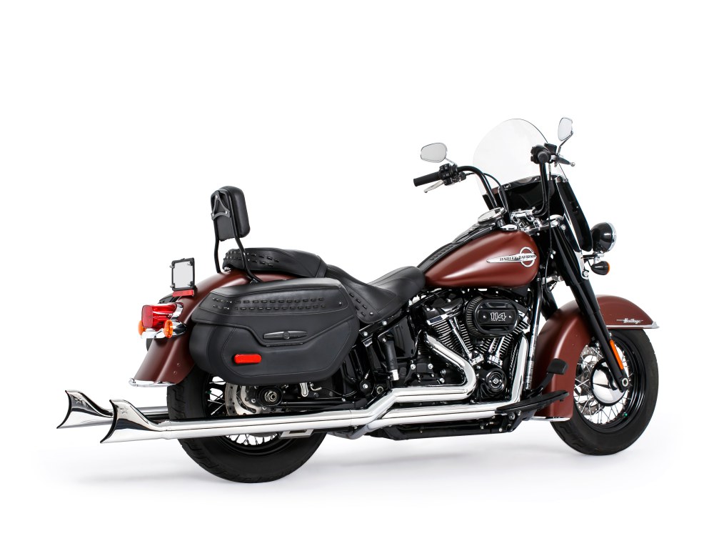 FREEDOM PERFORMANCE EXHAUST 39in. True Dual SharkTail Exhaust – Chrome. Fits Softail 2018up.