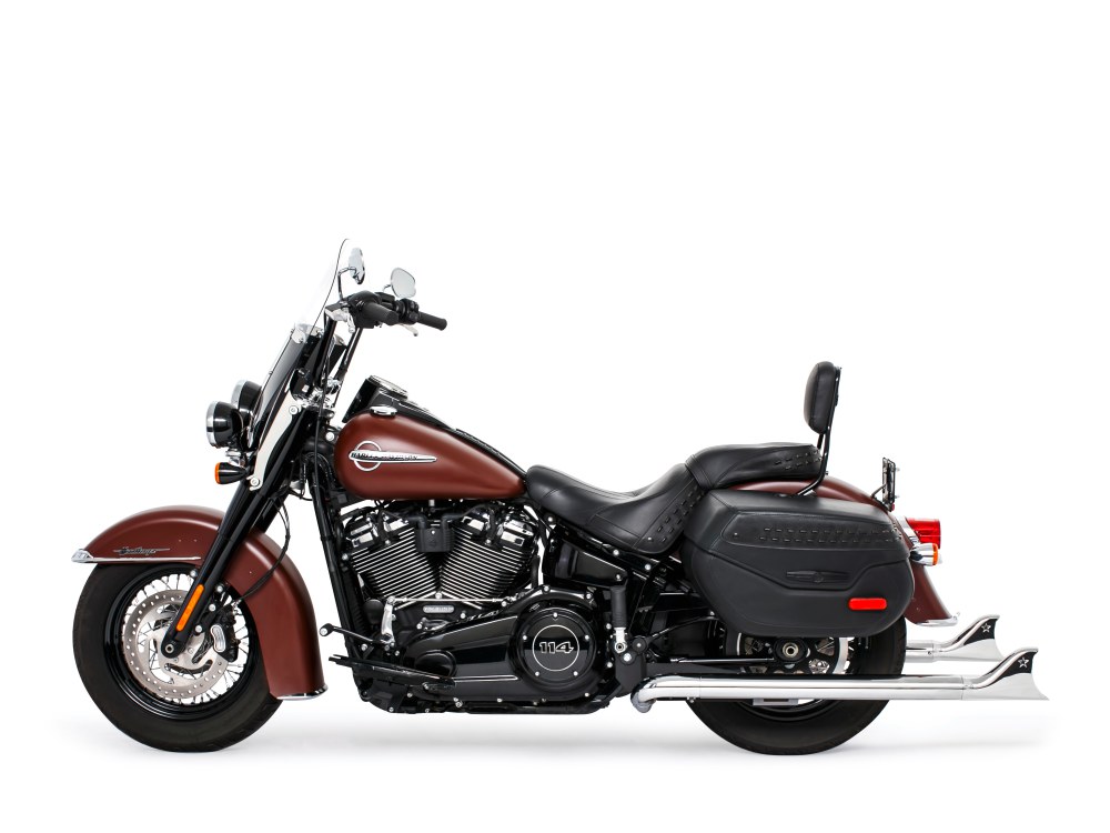 FREEDOM PERFORMANCE EXHAUST 39in. True Dual SharkTail Exhaust – Chrome. Fits Softail 2018up.