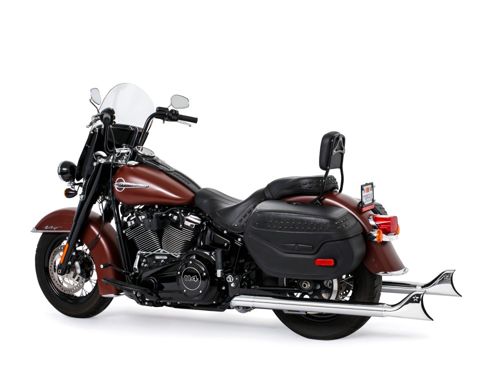 FREEDOM PERFORMANCE EXHAUST 39in. True Dual SharkTail Exhaust – Chrome. Fits Softail 2018up.
