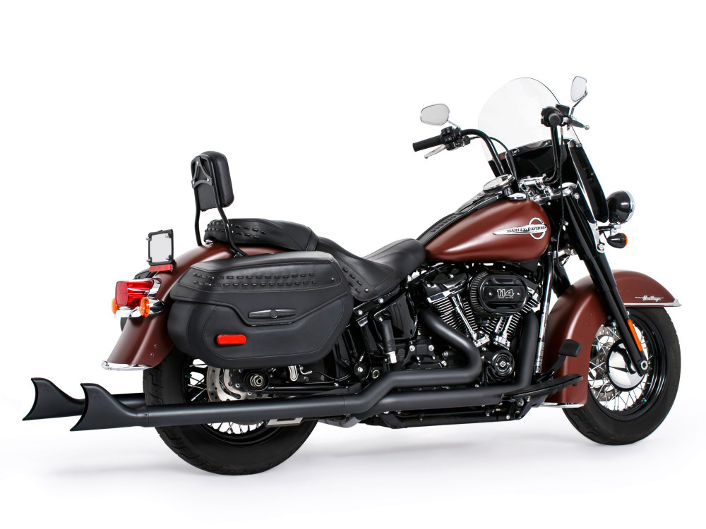 FREEDOM PERFORMANCE EXHAUST 39in. True Dual SharkTail Exhaust – Black. Fits Softail 2018up.