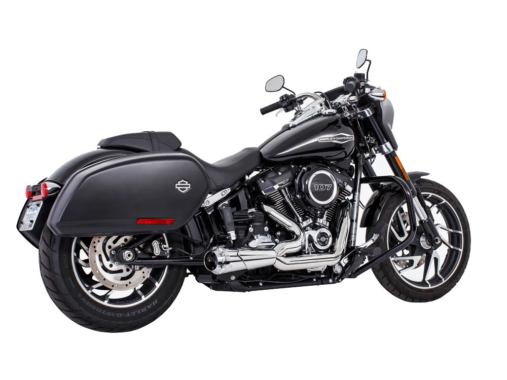 FREEDOM PERFORMANCE EXHAUST American Outlaw Shorty 2-into-1 Exhaust – Chrome with Chrome End Cap. Fits Softail 1986-2017.