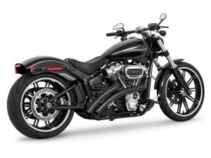 FREEDOM PERFORMANCE EXHAUST Radical Ground Pounder Exhaust – Black with Black Straight Cut End Caps. Fits Softail 2018up FREEDOM PERFORMANCE EXHAUST Radical Ground Pounder Exhaust – Black with Black Straight Cut End Caps. Fits Softail 2018up