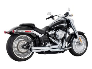 FREEDOM PERFORMANCE EXHAUST 2-into-1 Two Step Exhaust – Chrome with Black End Cap. Fits Softail Breakout & Fatboy 2018up with 240 Tyre. FREEDOM PERFORMANCE EXHAUST 2-into-1 Two Step Exhaust – Chrome with Black End Cap. Fits Softail Breakout & Fatboy 2018up with 240 Tyre.