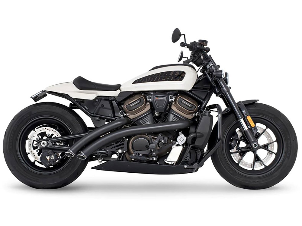 FREEDOM PERFORMANCE EXHAUST Radical Radius Exhaust – Black with Black End Caps. Fits Sportster S 2021-2023