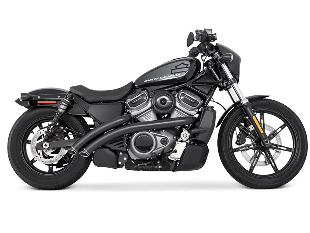 FREEDOM PERFORMANCE EXHAUST Radical Radius Exhaust – Black with Black End Caps. Fits Nightster 975 2022up.