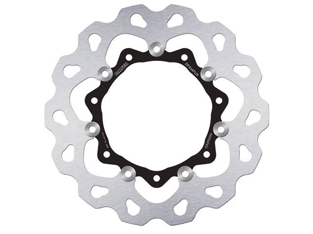 GBRAKES 11.8in. Front Floating Wave Disc Rotor – Stainless Steel. Fits Touring 2014-2023 with HD Agitator Wheel.