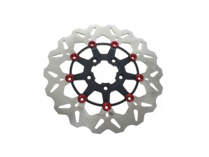 GBRAKES 11.8in. Front Wave Floating Disc Rotor – Black with Red Buttons. Fits Dyna 2006-2017, Softail 2015up, Sportster 2014-2021 & Some Touring 2008-2023 GBRAKES 11.8in. Front Wave Floating Disc Rotor – Black with Red Buttons. Fits Dyna 2006-2017, Softail 2015up, Sportster 2014-2021 & Some Touring 2008-2023