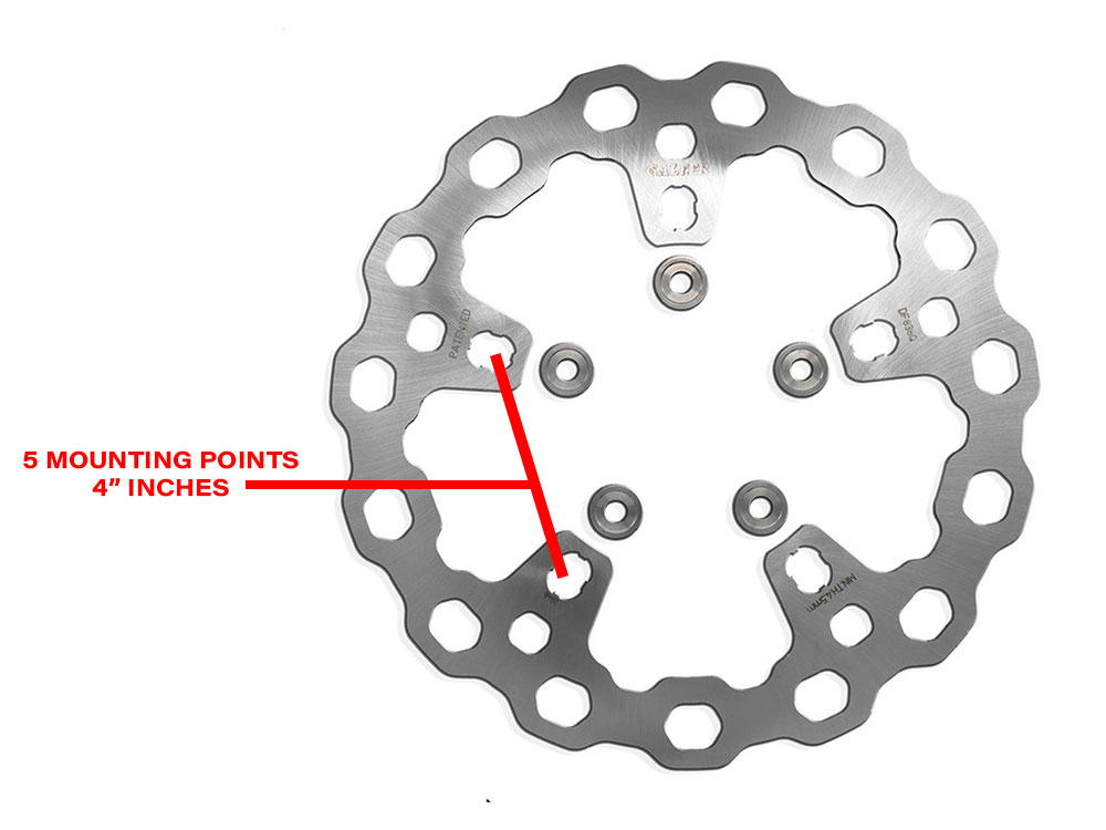 GBRAKES 11.8in. Front Cubiq Disc Rotor – Stainless Steel. Fits Touring 2014-2023 with OEM Wheel.