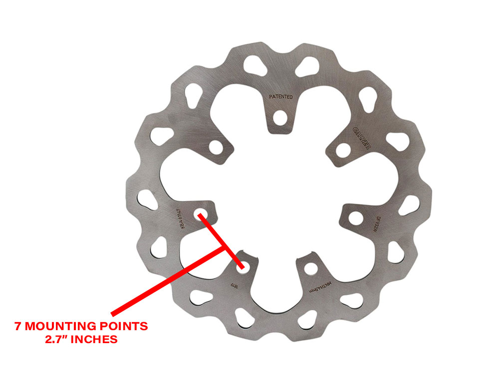 GBRAKES 11.8in. Front Wave Disc Rotor – Stainless Steel. Fits Touring 2014-2023 with HD Chisel or Slicer Wheel.
