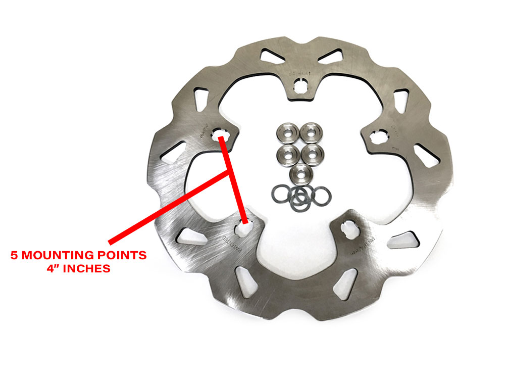 GBRAKES 11.8in. Front Wave Disc Rotor – Stainless Steel. Fits Touring 2014-2023 with OEM Wheel.