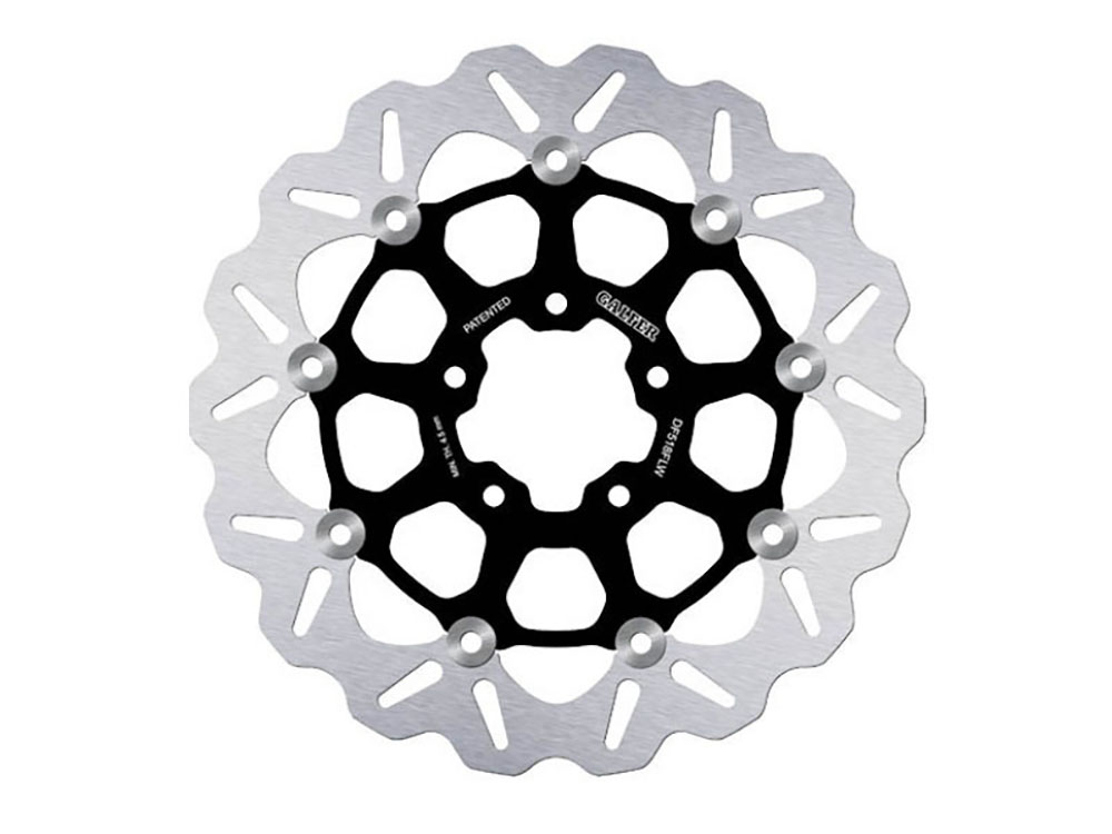 GBRAKES 11.8in. Front or Rear Wave Floating Disc Rotor with Black Carrier. Fits Indian Scout 2015up