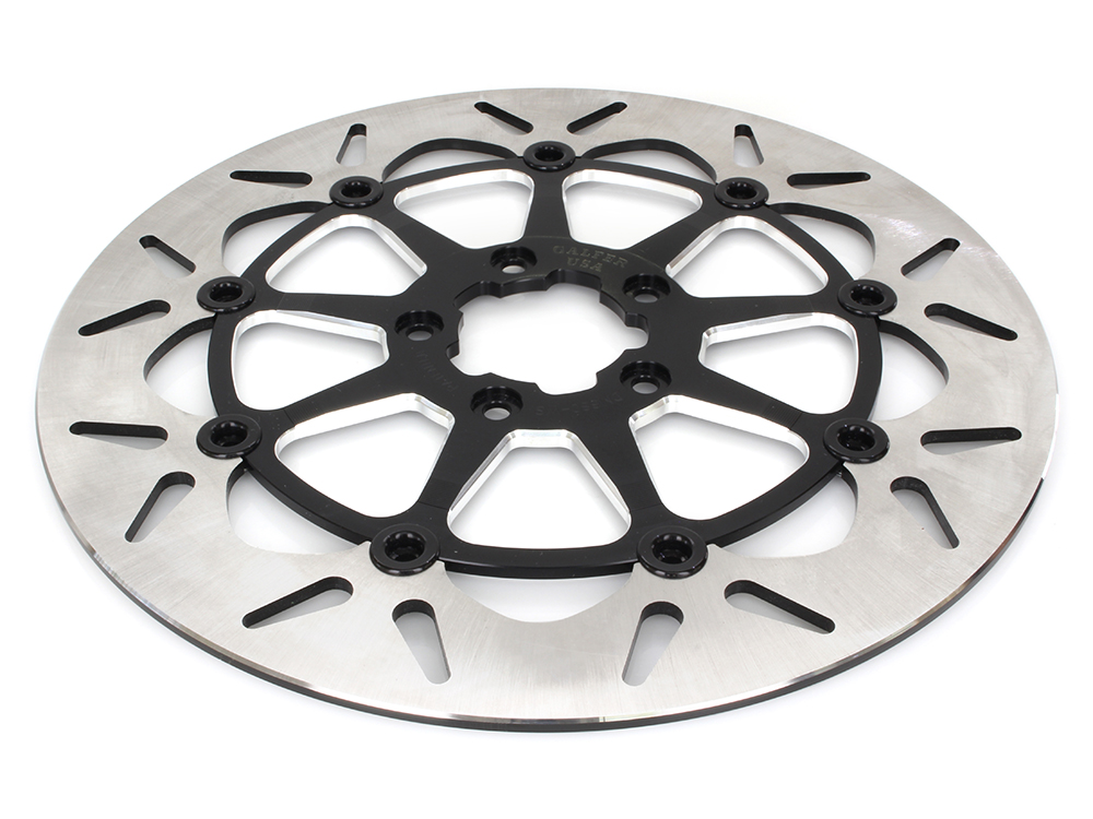 GBRAKES 13in. Front Round Floating Disc Rotor with Contrast Cut Carrier. Fits most Big Twin 2000up when upgrading to 13in. x 6 Piston Caliper.