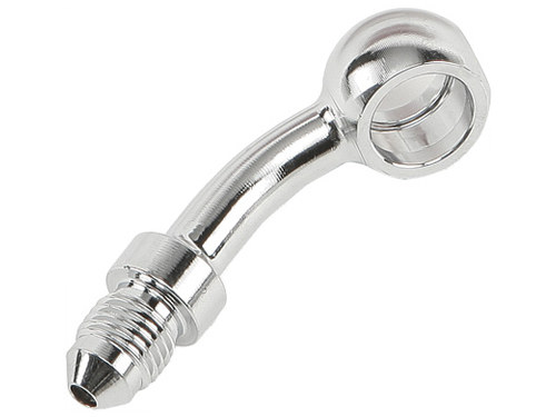 Goodridge Chrome 7/16in. ID, 35 Degree Banjo – Male #3 End.