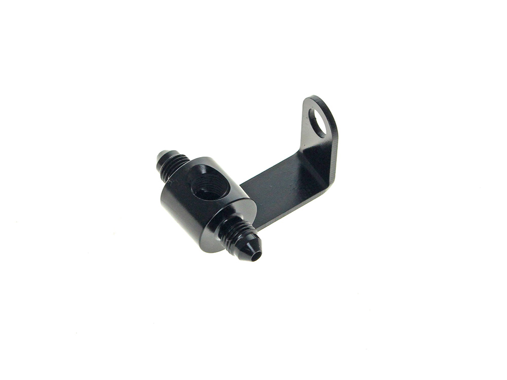 Goodridge AN3 Rear Brake Tee – Black. Fits Sportster 1988-2003