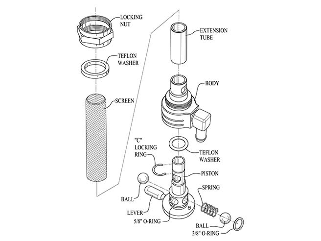 GOLAN FUEL TAPS High-Flow Fuel Tap / Petcock with 22mm Thread & 5/16in. Backward Facing Fuel Outlet – Black. Fits Softail 1984-2006, Dyna 1991-2006, FXR 1982-1994, Touring 1988-2006, Sportster 1975-2006 & 4Spd Big Twin 1975-1986