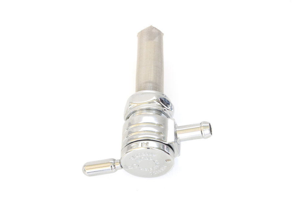 GOLAN FUEL TAPS High-Flow Fuel Tap / Petcock with 22mm Thread & 5/16in. Inward Facing fuel Outlet – Chrome. Fits Softail 1984-2006, Dyna 1991-2006, FXR 1982-1994, Touring 1988-2006, Sportster 1975-2006 & 4Spd Big Twin 1975-1986