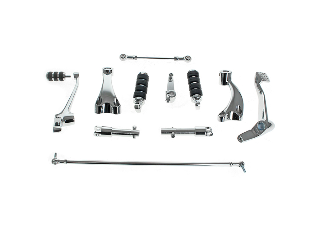 Rollies Speed Shop Forward Controls – Chrome. Fits Sportster 2004-2013