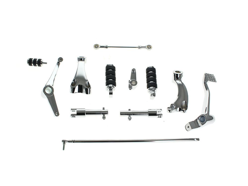 Rollies Speed Shop Forward Controls – Chrome. Fits Sportster 2014-2021