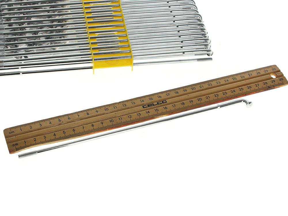 Rollies Speed Shop 21in. Spokes – Chrome. Fits Original Style H-D Drop Center Rims when used in conjunction with H-D style Wide Glide Front Hub